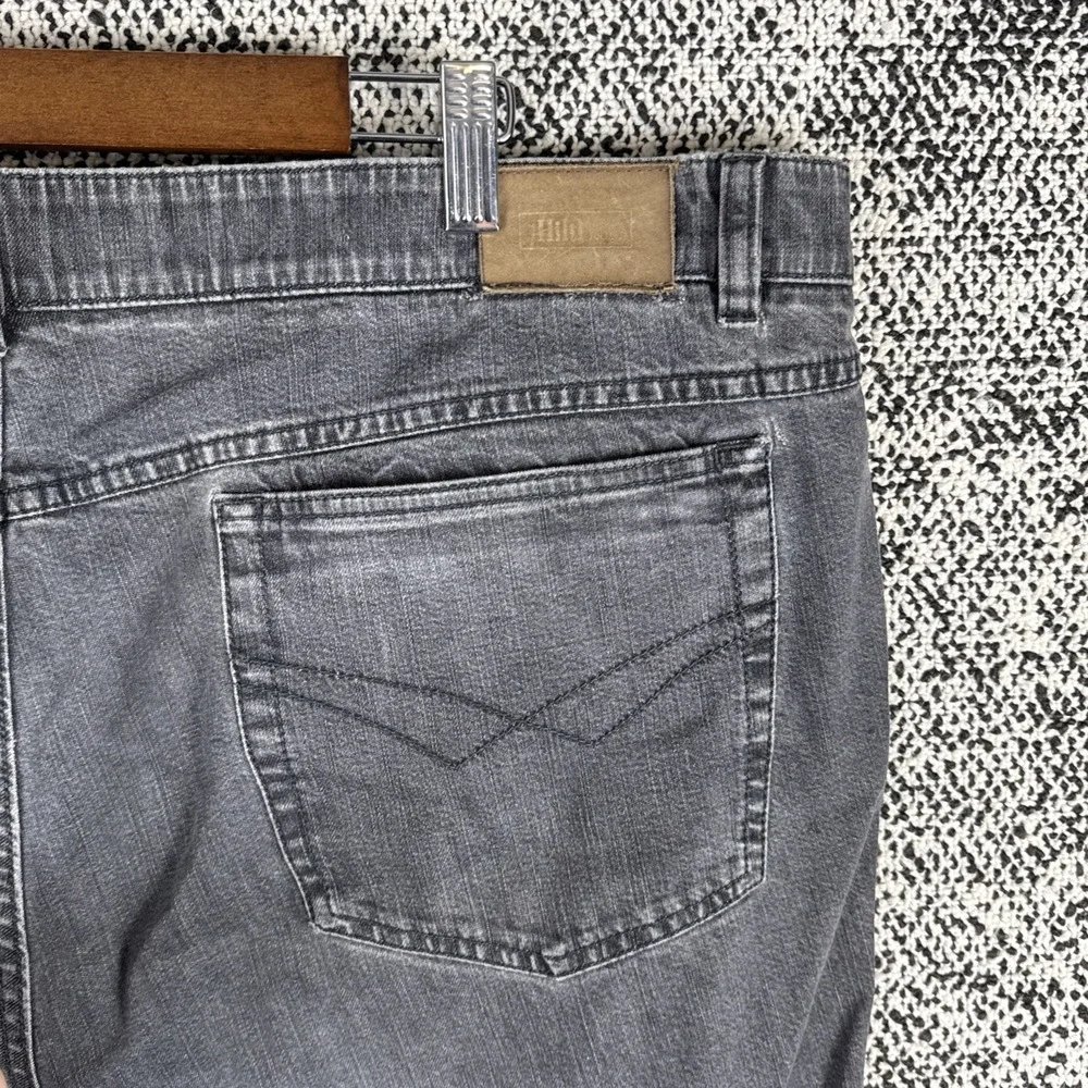 Hiltl Relax Jeans Mens 41 X 27 Gray Tapered Leg Worn‎ Hems Made In Germany